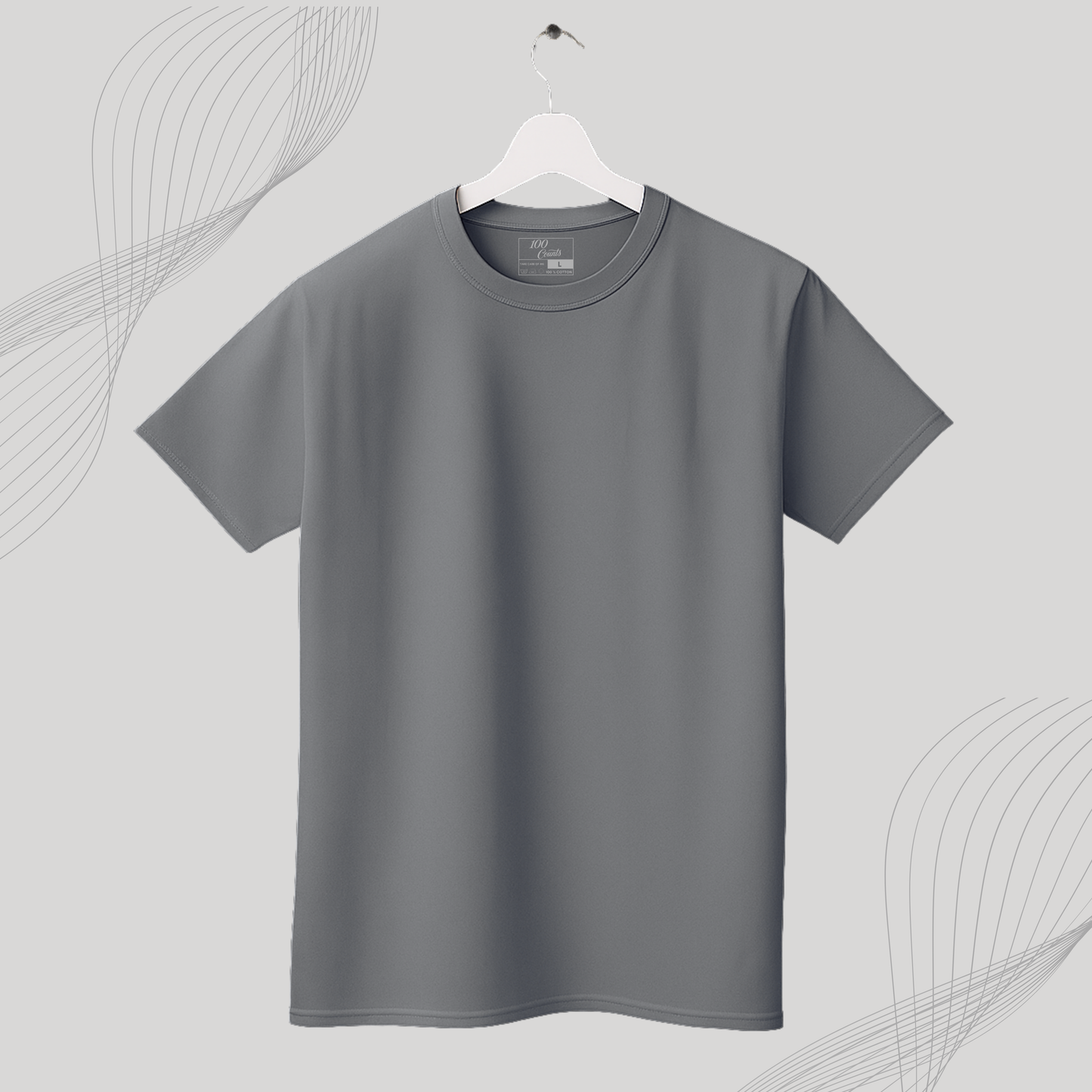 Men's Solid T-shirt-100% Australian Cotton (220 GSM) - White, Navy & Grey
