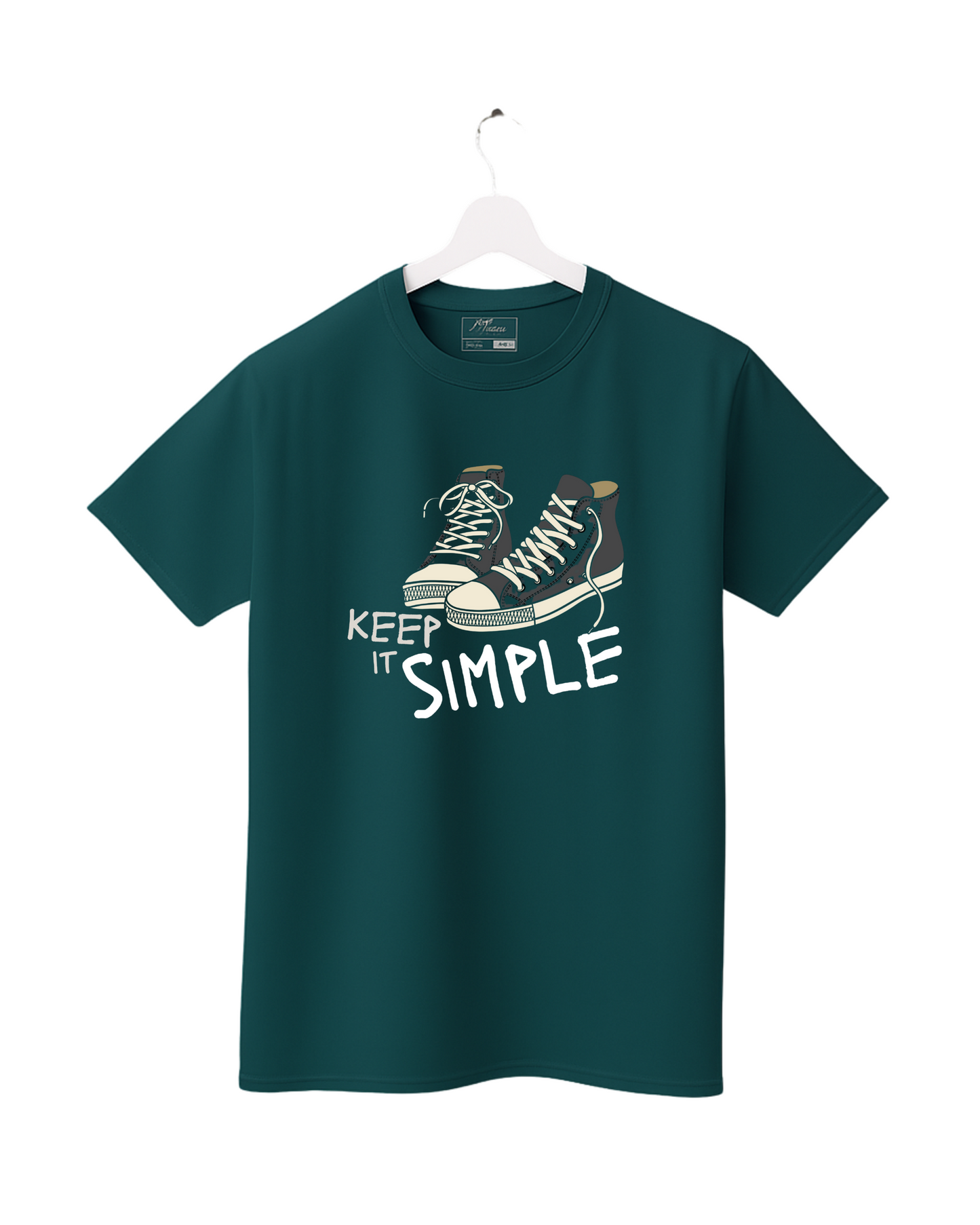 Sneaker High Top Shoes Keep It Simple Quote Graphic Printed T-Shirt