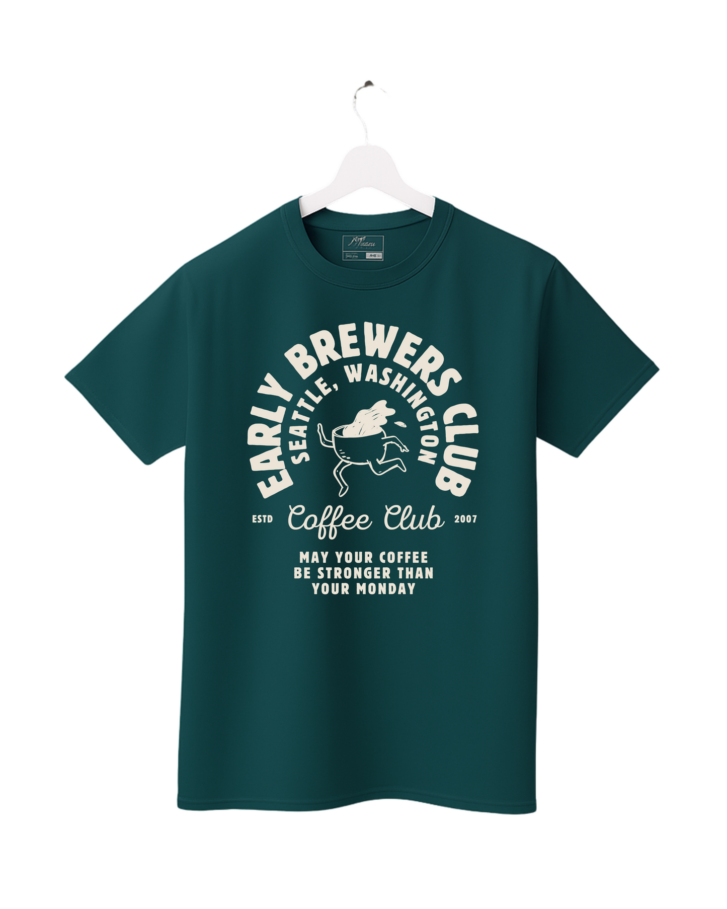 Modern Aesthetic Illustrative Cafe and Coffee Printed T-Shirt