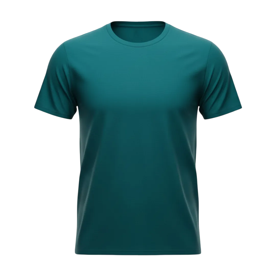 Front view of a blank Atlantic 220GSM half sleeve t-shirt made of 100% Australian Combed Cotton.
