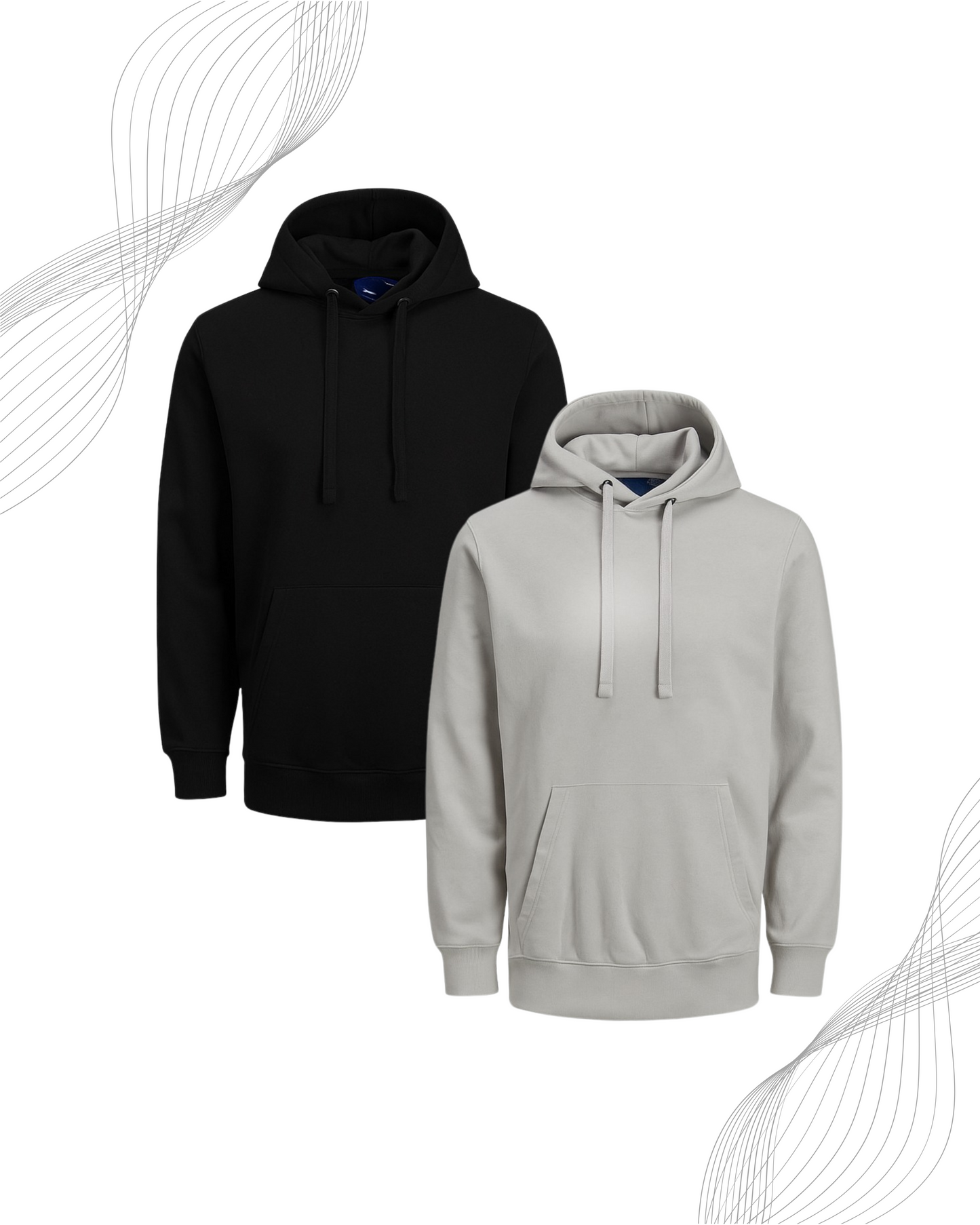 Solid Hoodies- Black & Grey (320 GSM)