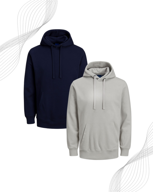 Solid Hoodies- Grey & Navy (320 GSM)
