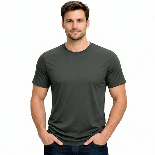 Men's Heavyweight Blank T-Shirt in Charcoal - Front View