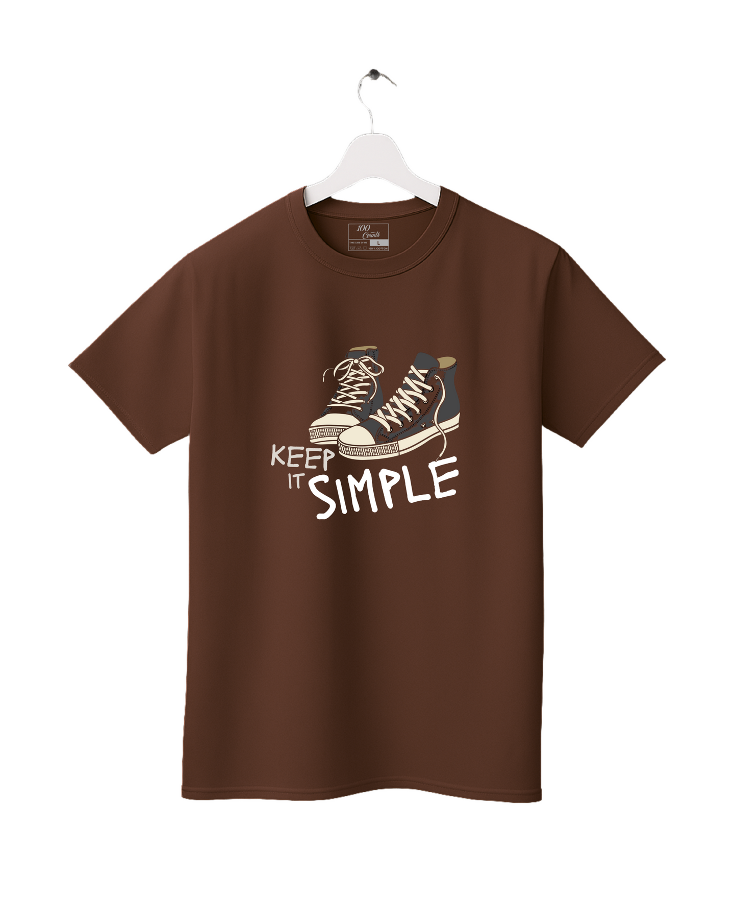 Sneaker High Top Shoes Keep It Simple Quote Graphic Printed T-Shirt