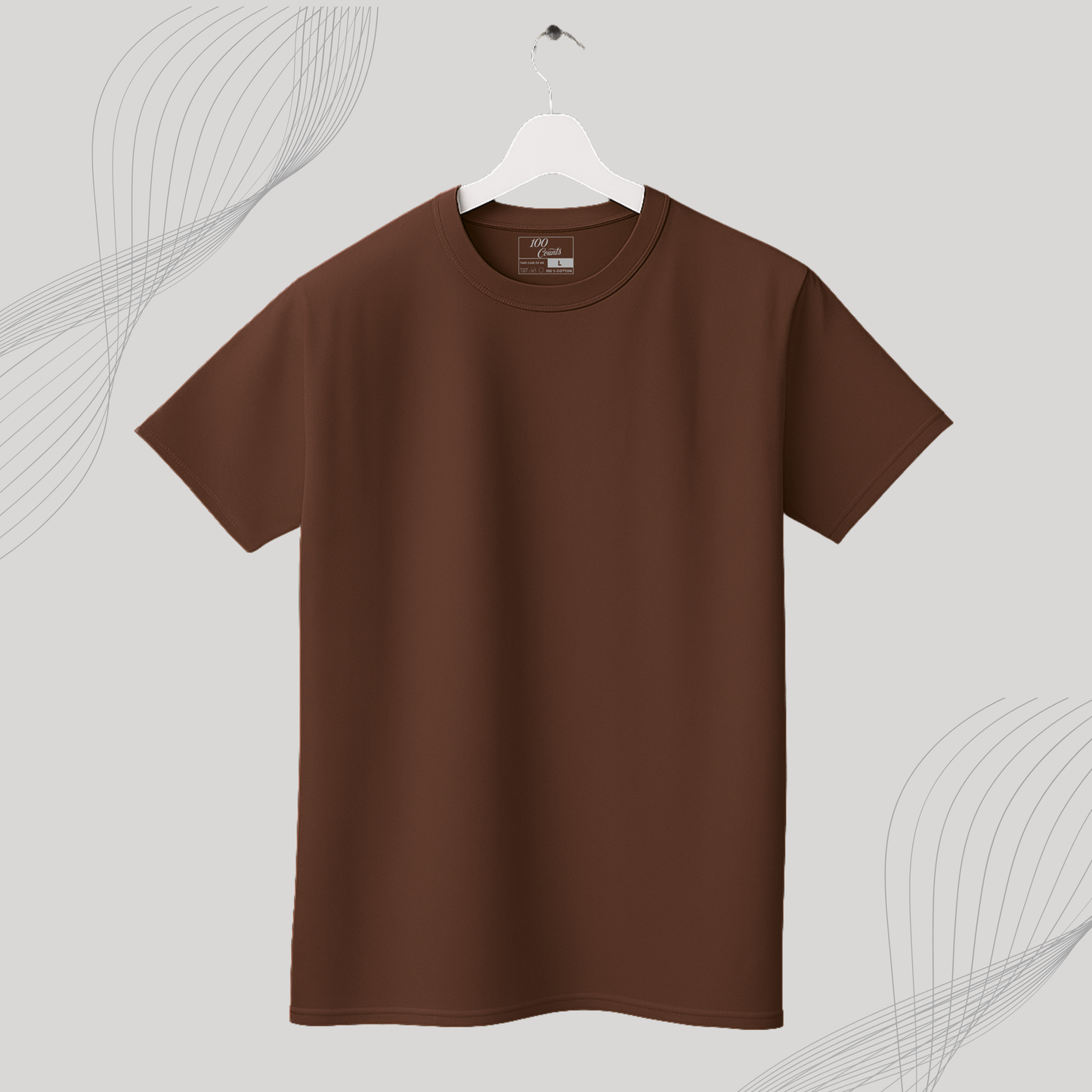 Men's Solid T-shirt-100% Australian Cotton (220 GSM) - White, Pine Green, Charcoal, Chocolate
