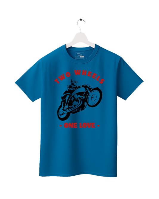 Two Wheels One Love Printed T-Shirt