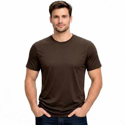 Men's Heavyweight Blank T-Shirt in Dark Chocolate - Front View