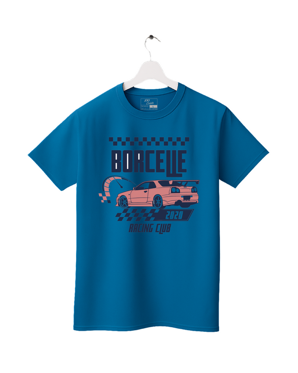 BORCELLE Racing Club Printed T-Shirt – Men’s Graphic Car Tee