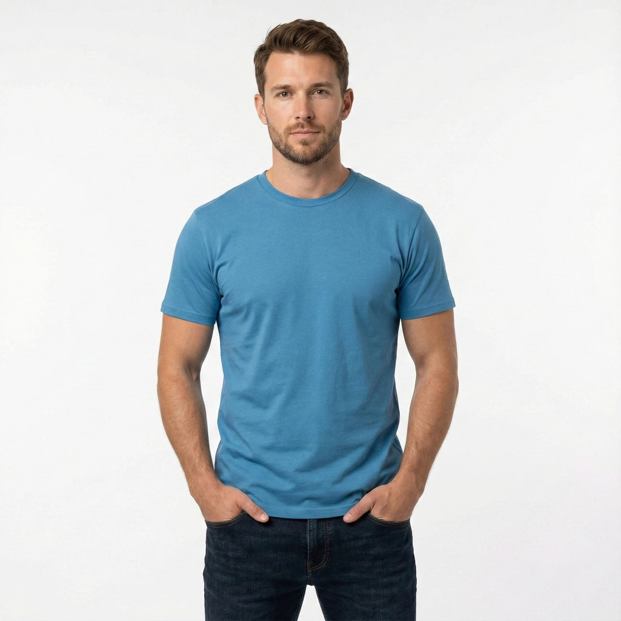 Men's Blank T-shirt-100% Australian Cotton (220 GSM)-Hydro