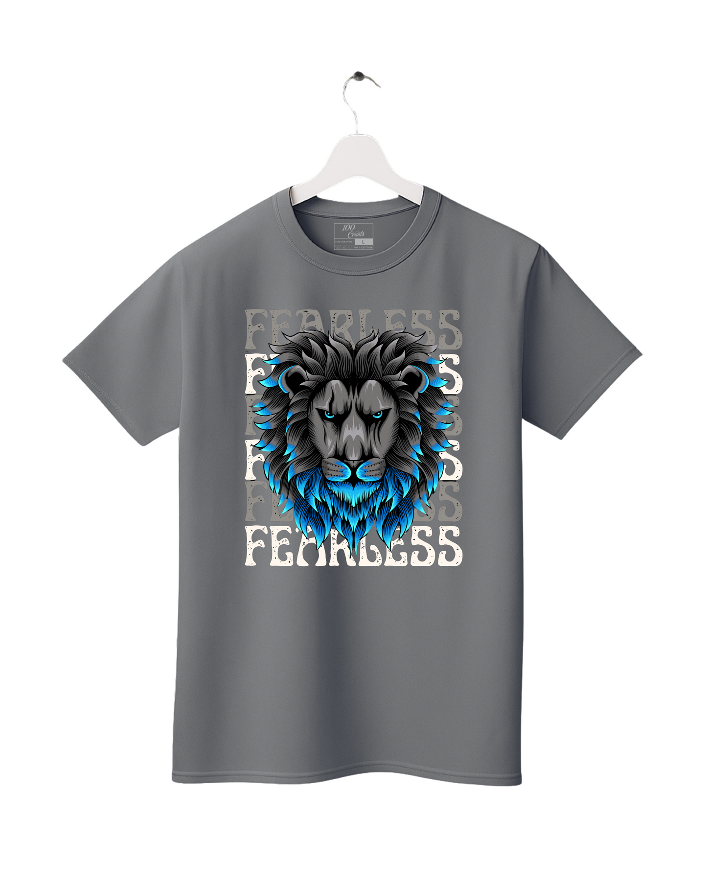 Fearless Lion Printed T-Shirt