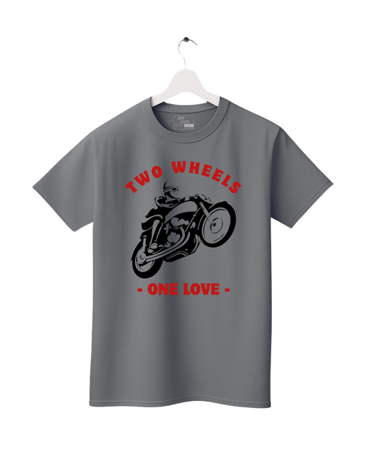 Two Wheels One Love Printed T-Shirt