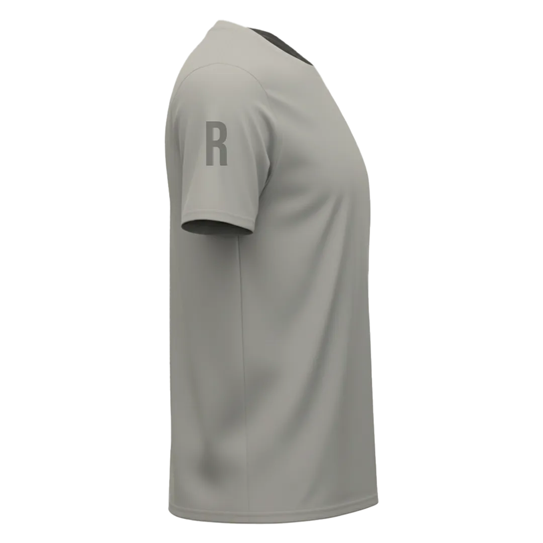 Right Sleeve view of a blank Light Grey 220GSM half sleeve t-shirt made of 100% Australian Combed Cotton.