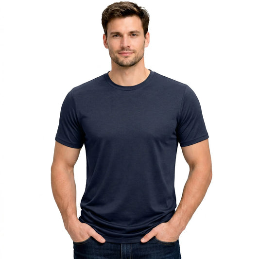 Men's Heavyweight Blank T-Shirt in Navy - Front View