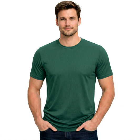 Men's Heavyweight Blank T-Shirt in Pine Green - Front View