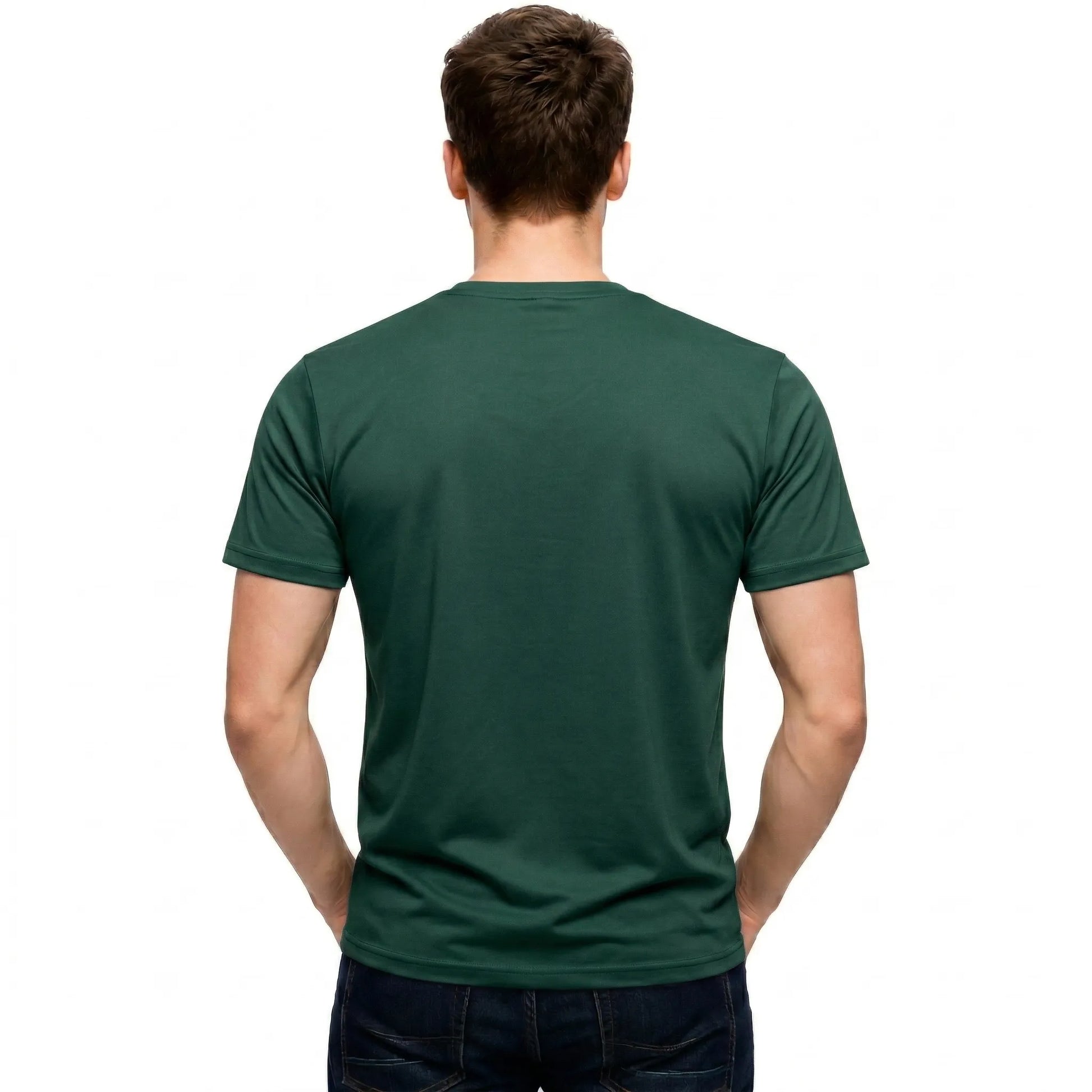 Men's Heavyweight Blank T-Shirt in Pine Green - Back View