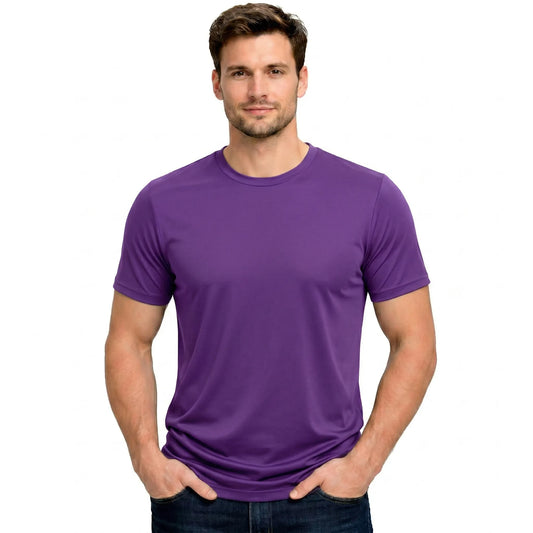 Men's Heavyweight Blank T-Shirt in Purple - Front View