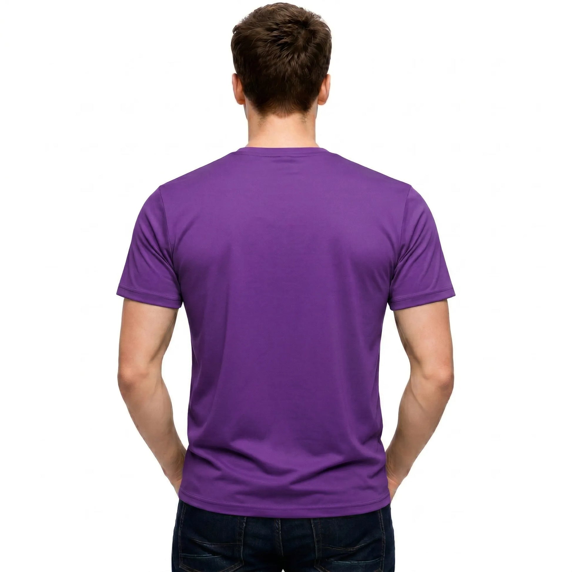 Men's Heavyweight Blank T-Shirt in Purple - Back View