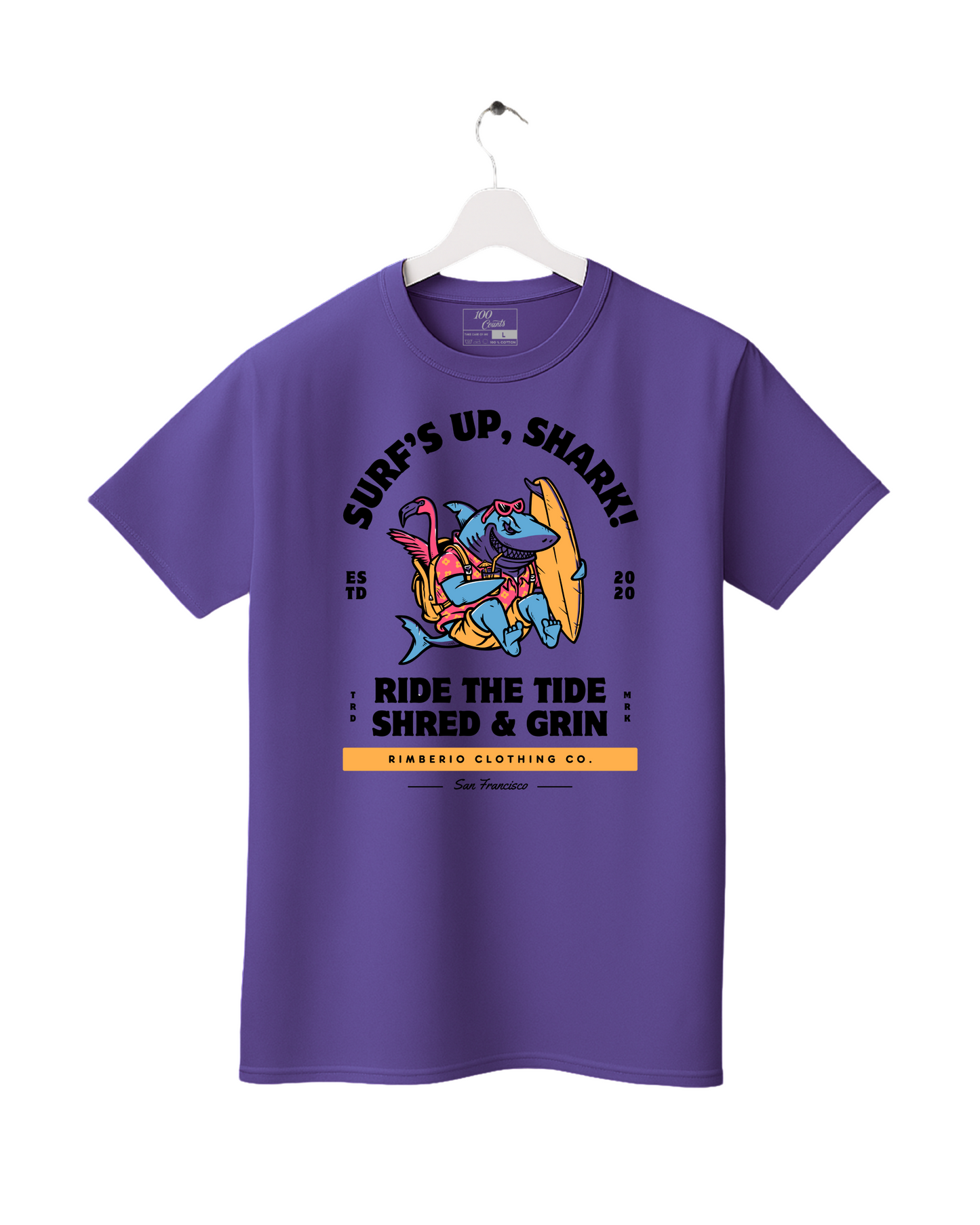 Surf's Up Shark Printed T-Shirt