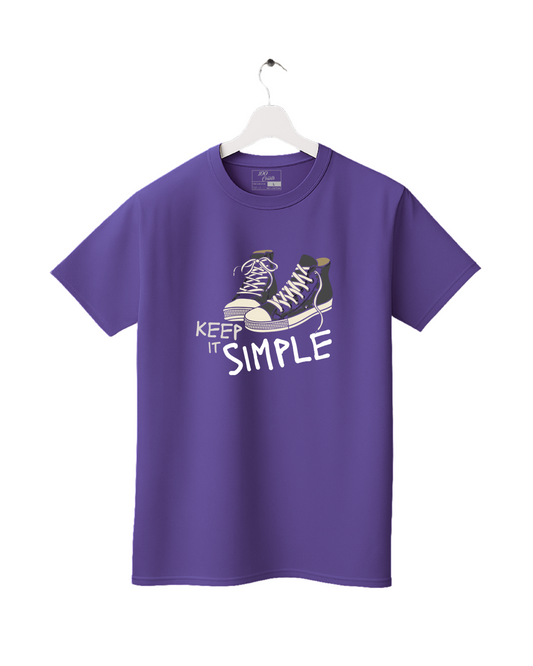 Sneaker High Top Shoes Keep It Simple Quote Graphic Printed T-Shirt