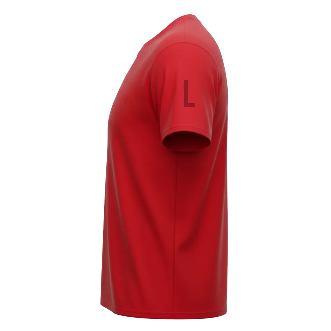 Red Heavyweight Custom T-Shirt - Left Sleeve Print Area