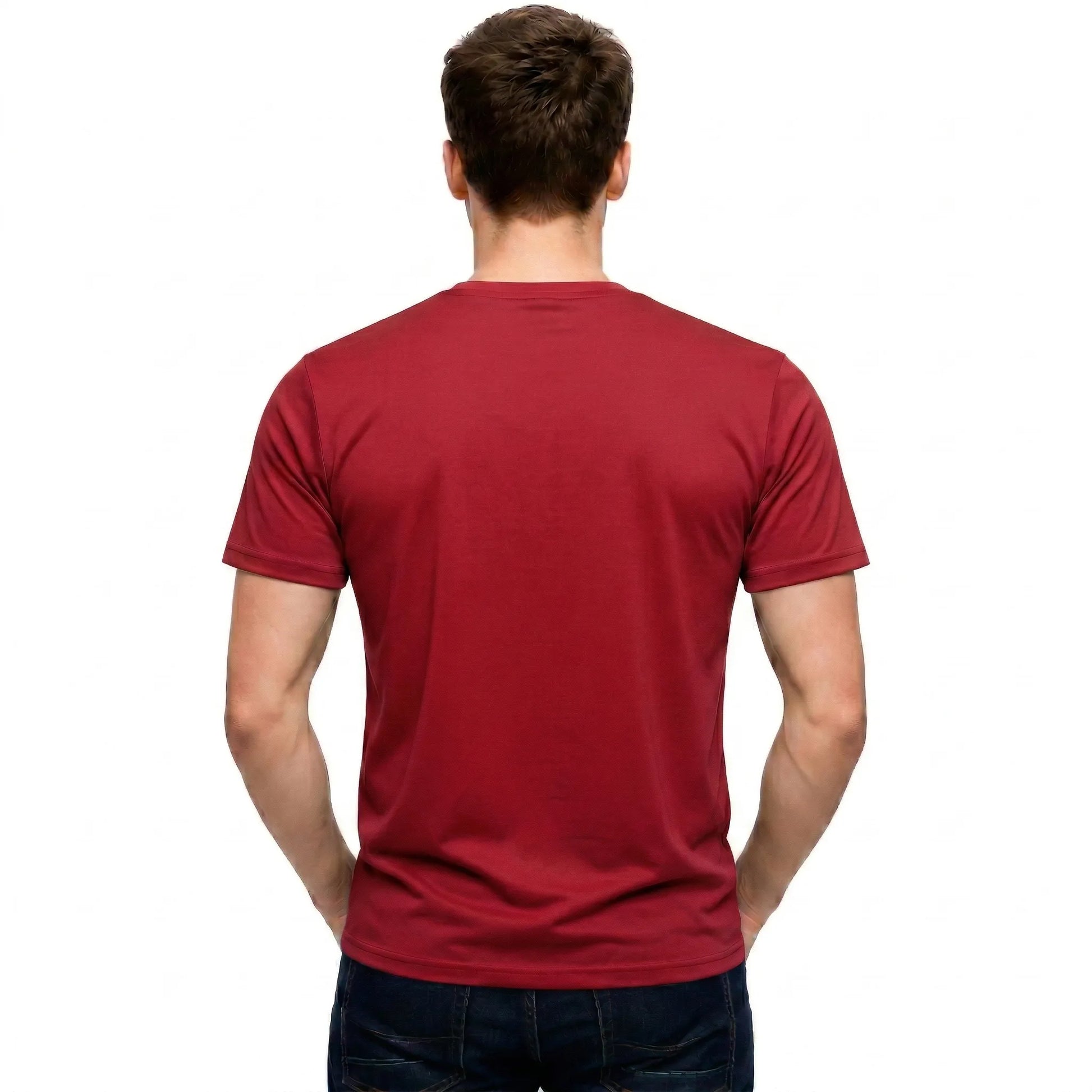 Men's Heavyweight Blank T-Shirt in Red - Back View
