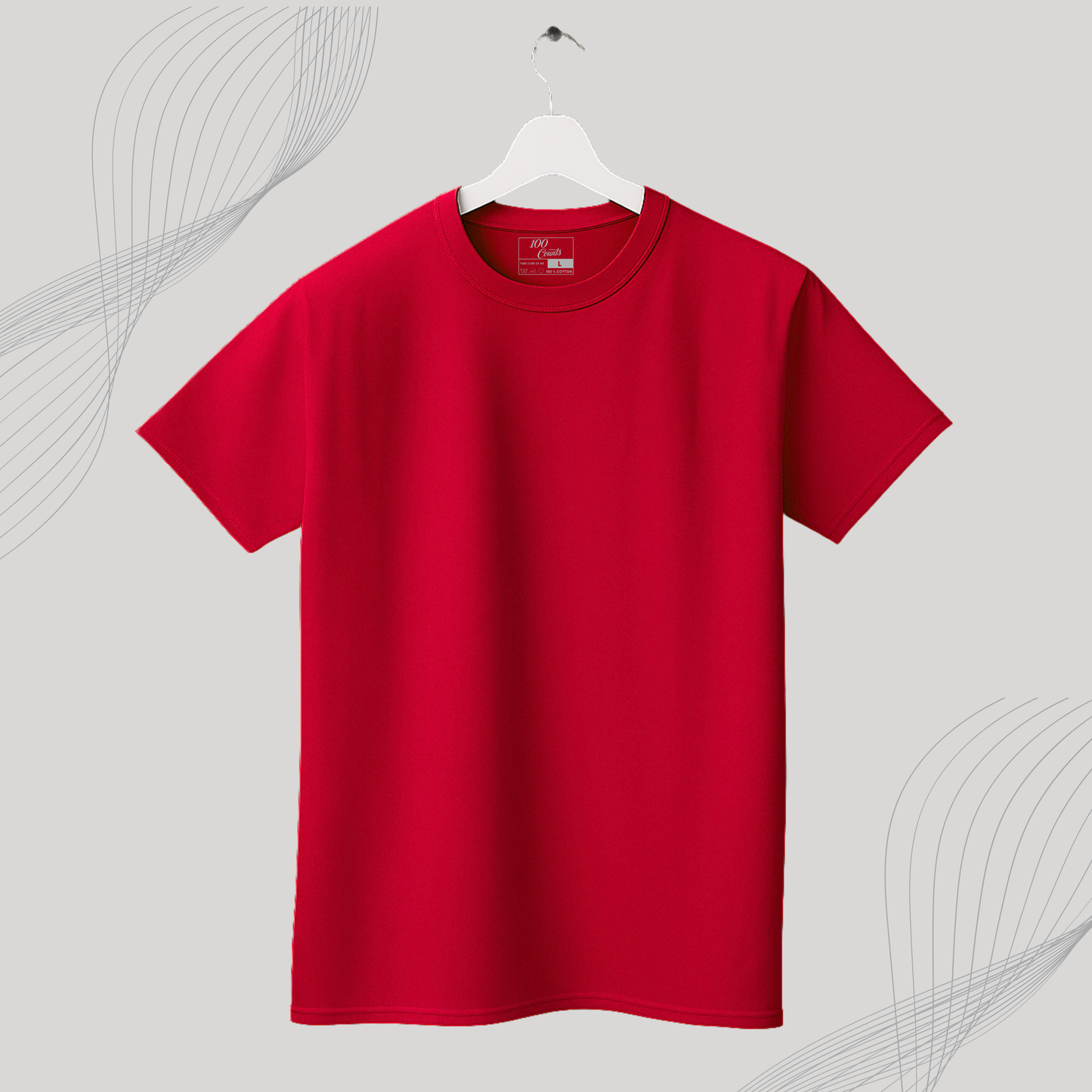 Men's Solid T-shirt-100% Australian Cotton (220 GSM) - Charcoal, Red, Navy, Chocolate
