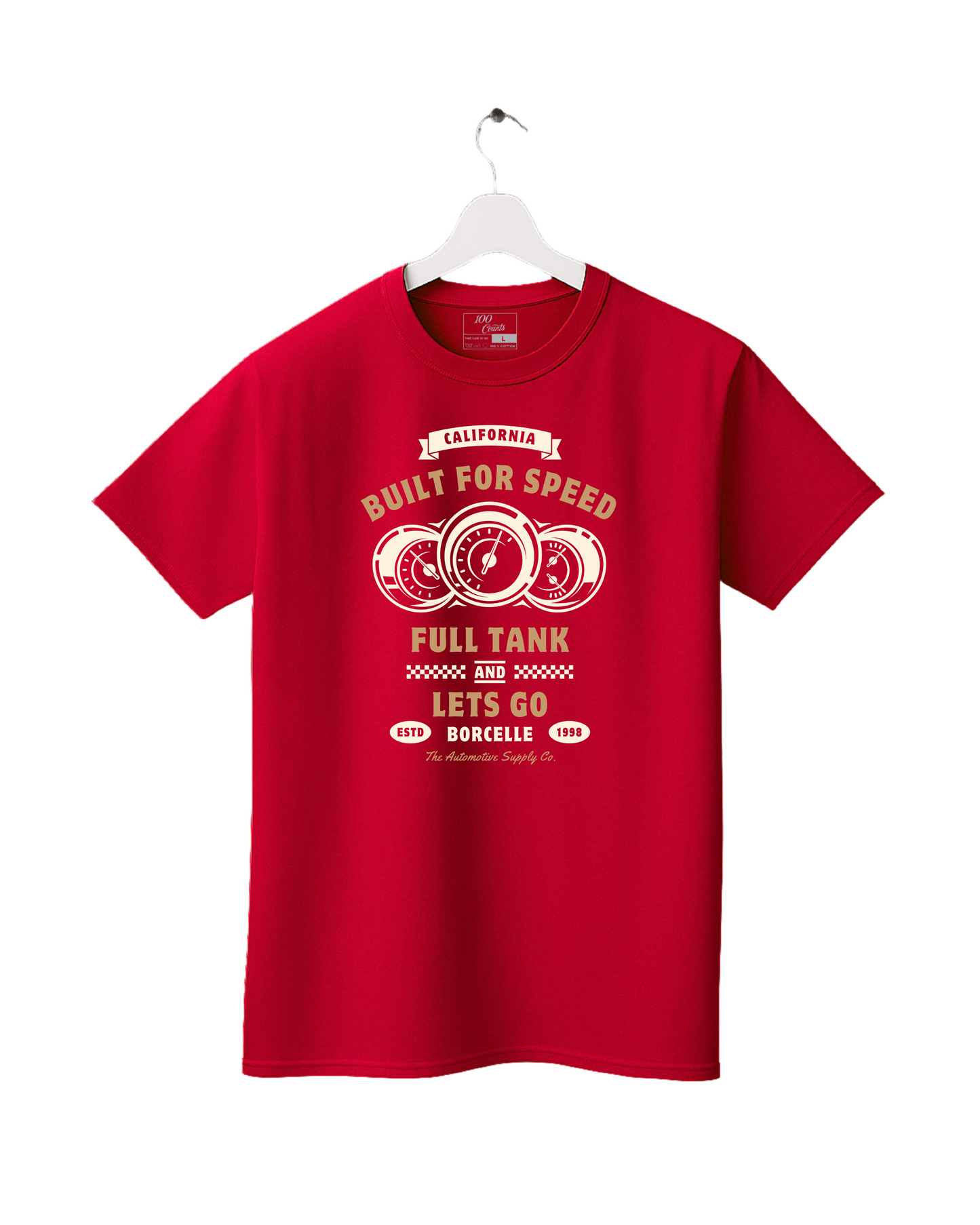 Retro Vintage Car Built for Speed Speedometer Printed T-Shirt
