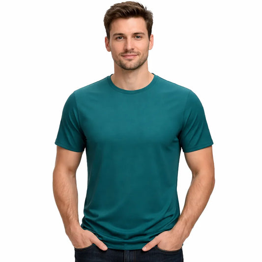 Men's Heavyweight Blank T-Shirt in Atlantic - Front View