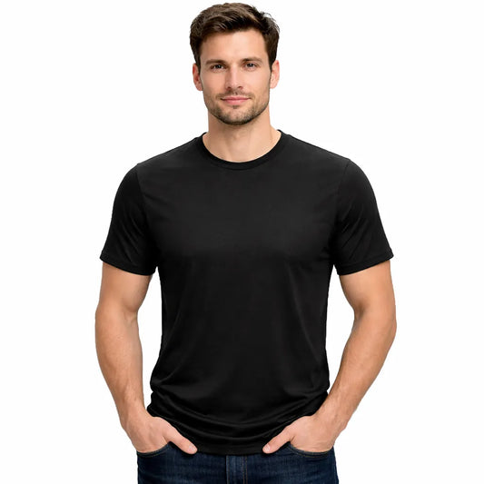 Men's Heavyweight Blank T-Shirt in Black - Front View