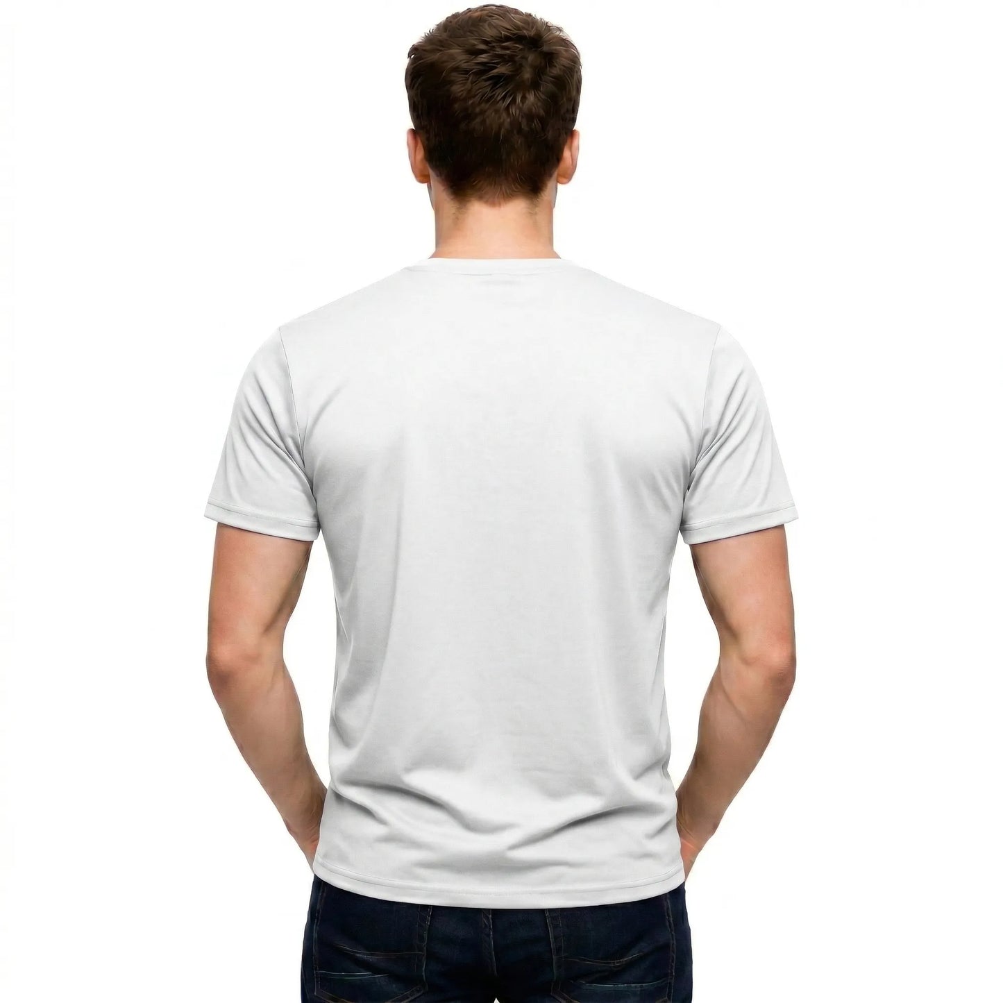 Men's Heavyweight Blank T-Shirt in White - Back View