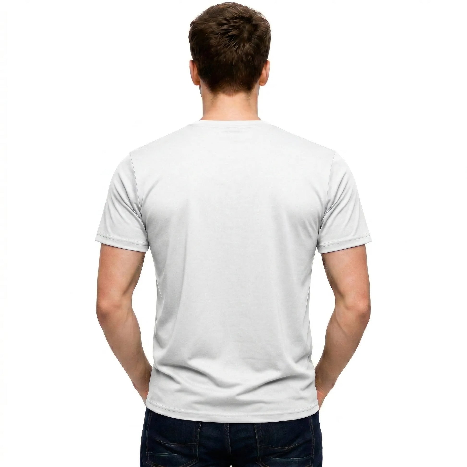 Men's Heavyweight Blank T-Shirt in White - Back View