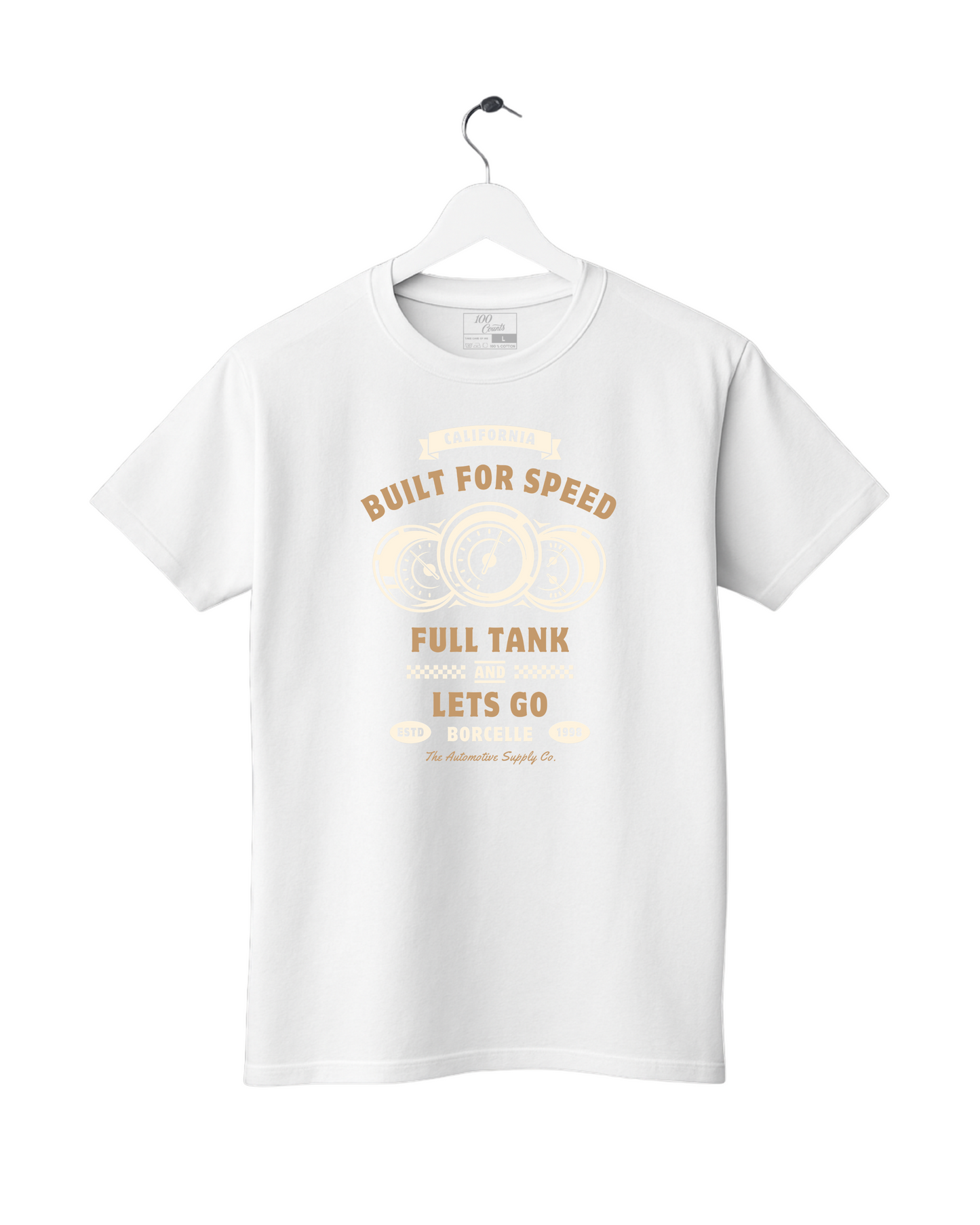 Retro Vintage Car Built for Speed Speedometer Printed T-Shirt