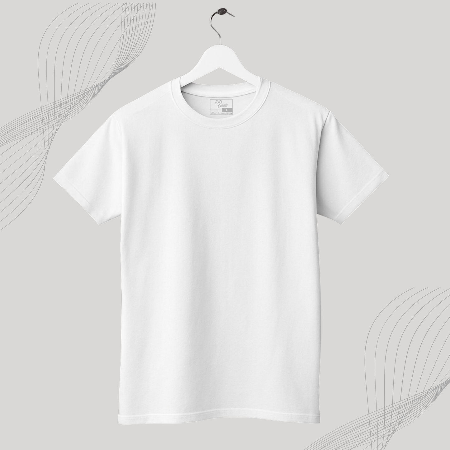 Men's Solid T-shirt-100% Australian Cotton (220 GSM) - White & Charcoal