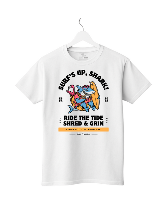 Surf's Up Shark Printed T-Shirt